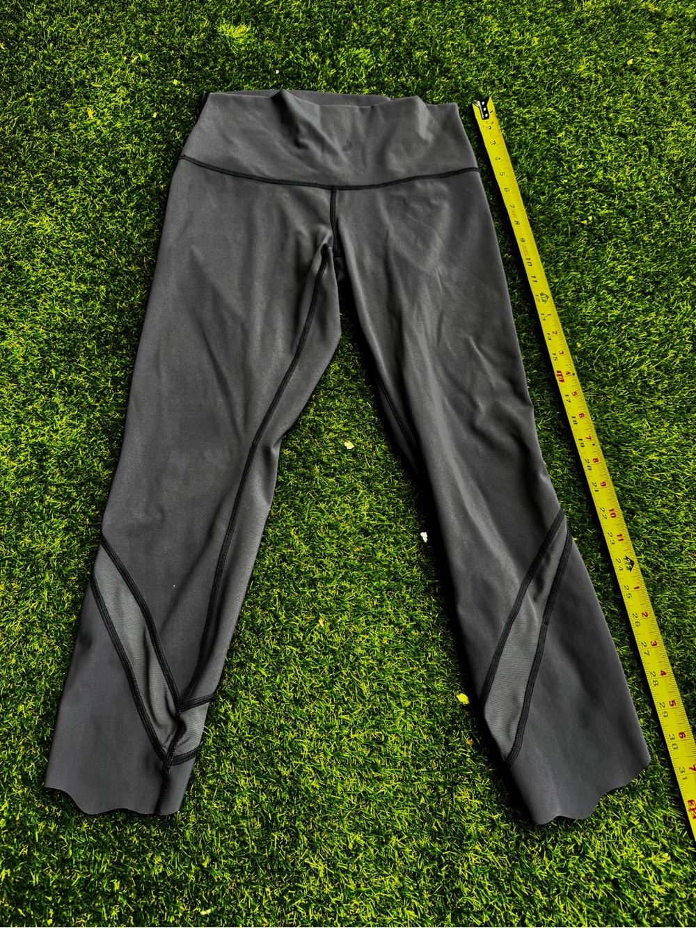 Lululemon Wunder Under Scalloped Crop Leggings Gray 23” High Rise